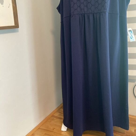 Old Navy Dark Blue Sleeveless Lace Front Midi Dress Size Maternity XXL NEW - Picture 3 of 11